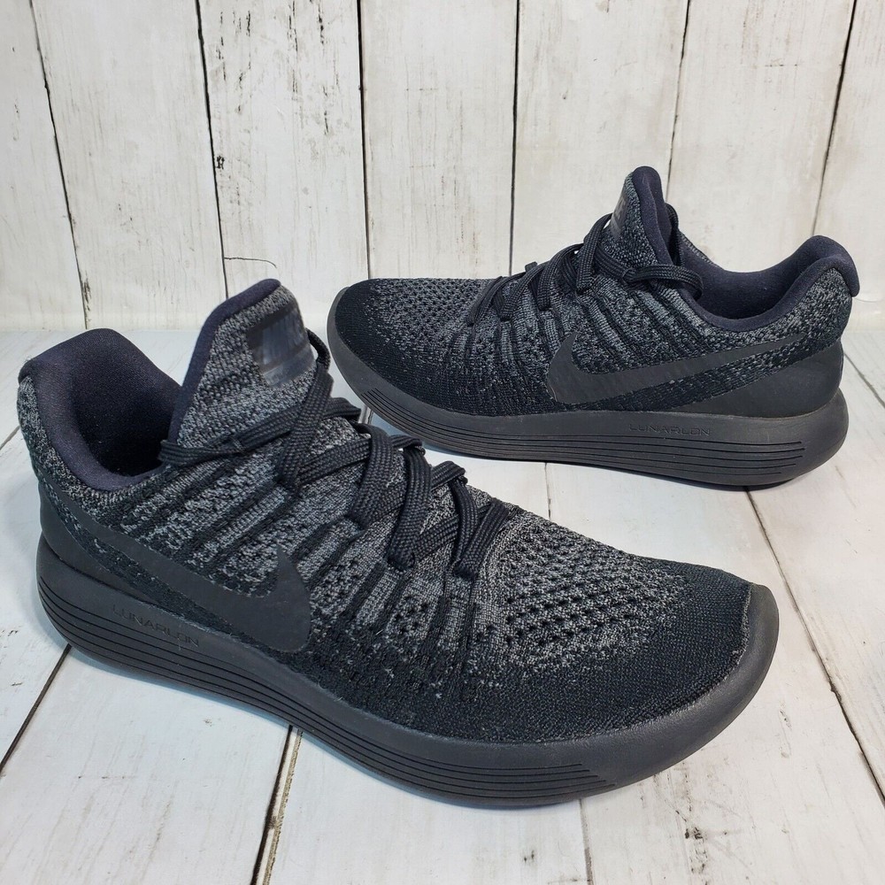 Nike Lunar Epic Flyknit 2 Low Running Shoes Women's Size 8 Black Gray